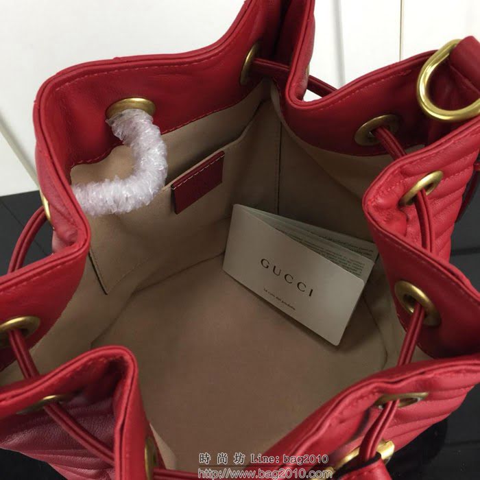 GUCCI古馳 新款 專櫃品質 原單 476674全皮 大紅 休閒肩背包HY1321